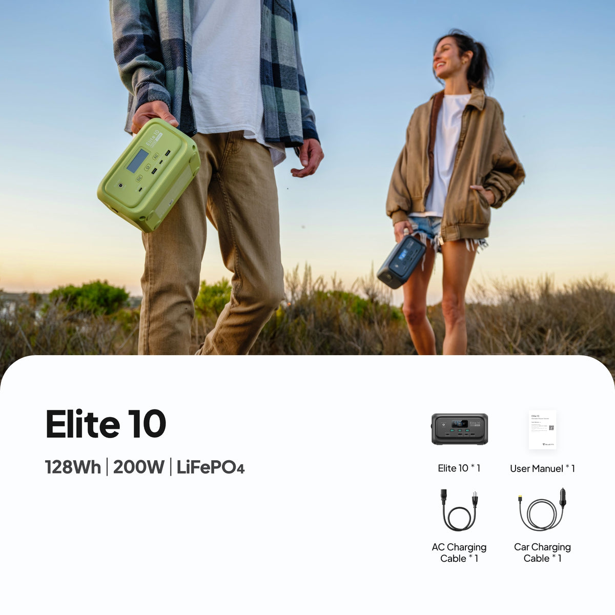 BLUETTI Elite 10 Portable Power Station | 200W 128Wh