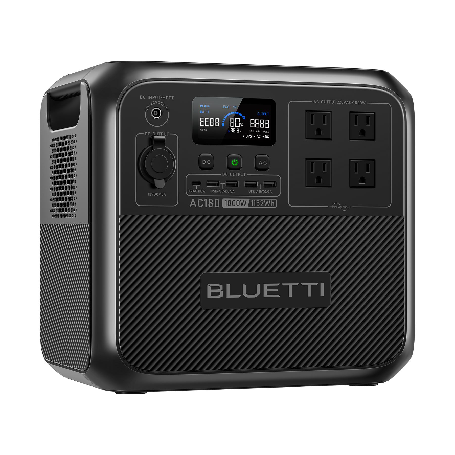 BLUETTI AC180 Solar Portable Power Station 1,800W 1,152Wh