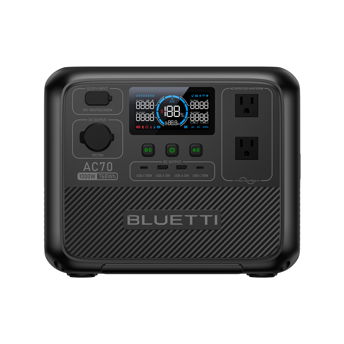 BLUETTI AC70 Portable Power Station | 1000W 768Wh