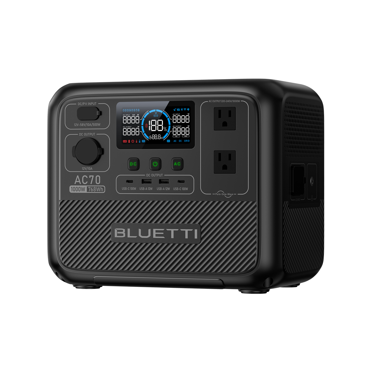 BLUETTI AC70 Portable Power Station | 1000W 768Wh